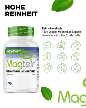 Magnesium - Magtein - L-Threonate, 120 Kapseln – Bild 5
