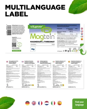 Magnesium - Magtein - L-Threonate, 120 Kapseln – Bild 2